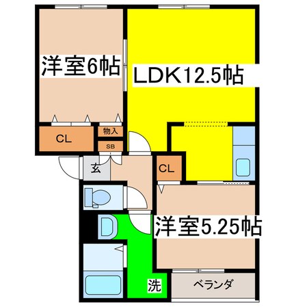 コーポブレーメンＤ館の物件間取画像